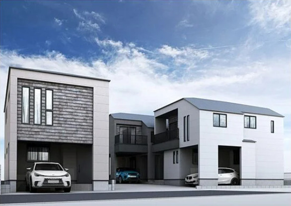 杉並区上井草3丁目　エコ設備×車庫付　ZEH水準住宅　最終1棟の外観パース