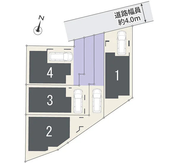 杉並区上井草3丁目　エコ設備×車庫付　ZEH水準住宅　最終1棟の区画図