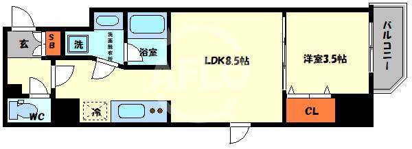 シーズンフラッツ新町の間取り|シーズンフラッツ新町　間取り
