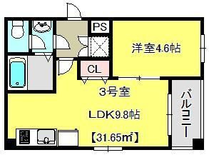 ＤｅａｒＣｏｕｒｔ稲毛海岸　の間取り