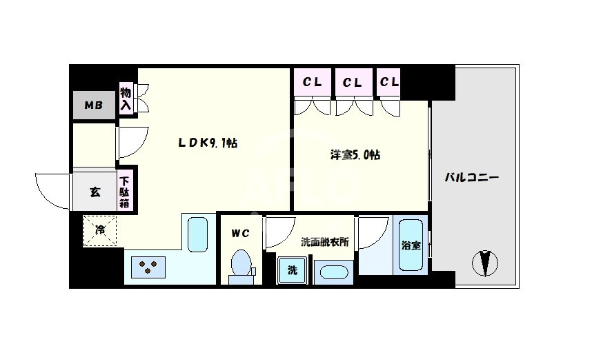 リーガル南久宝寺　開平小学校の間取り|リーガル南久宝寺　間取り