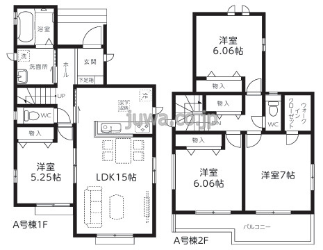 【新築分譲住宅】ふじみ野市大井中央第3期の間取り