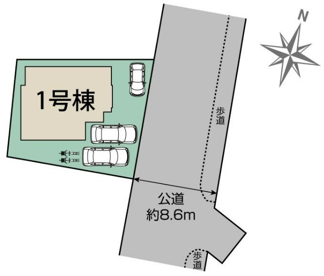 【ブルーミングガーデン】宇都宮市双葉2丁目 全1棟の区画図