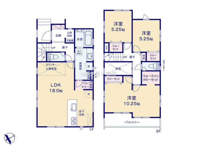 《仲介手数料無料》見沼区東大宮６丁目27-21新築一戸建てブルーミングガーデンの間取り