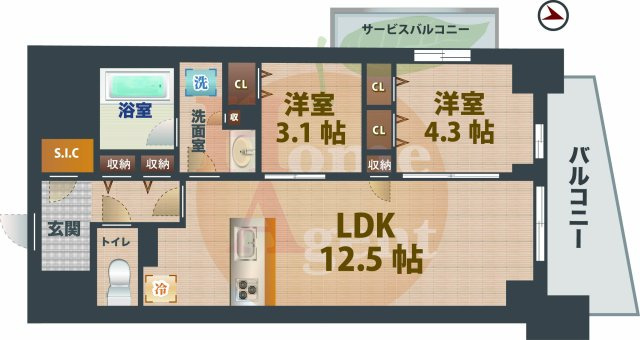 【間取り】 | テラス荻窪 | 2LDKのお部屋です。