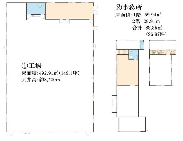 秦野市曽屋貸工場の間取り
