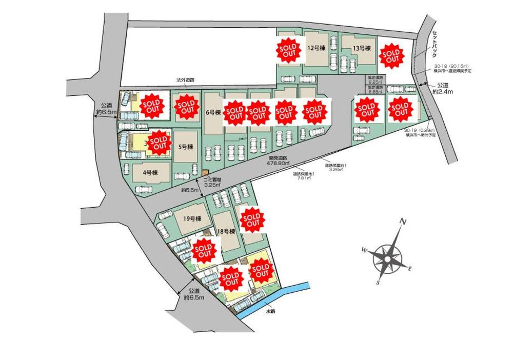 【横浜市瀬谷区北新30-6全22棟新築戸建て】★仲介手数料無料★（下瀬谷第二小学校・下瀬谷中学校）の区画図