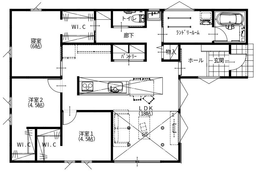 米子市上福原7丁目　新築戸建の間取り