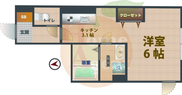 【間取り】 | Ｓｏｌａｒｉｓ高円寺 | 1Kのお部屋です。