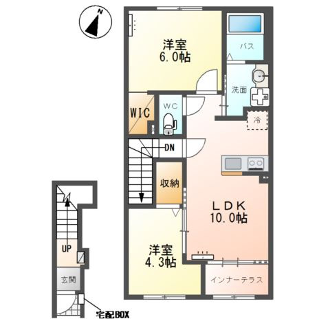 【間取り】 | （仮）千駄塚新築アパートＡ