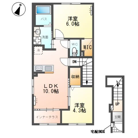 【間取り】 | （仮）千駄塚新築アパートＡ