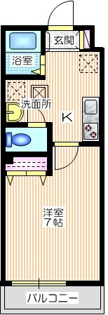 ＭＡＩＳＯＮ仲の間取り|南東向き日当り良好　広々した洋室７帖
