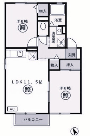 【間取り】 | ラフィーネ安野　B