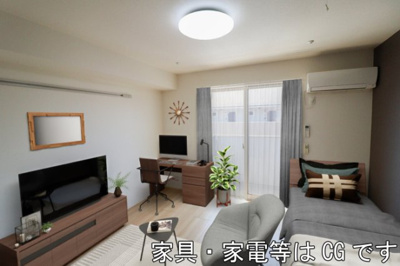 【洋室】 | Ｄ-ｒｏｏｍ思川ローズ Ｈ | 洋室（家具家電等はCGです）
