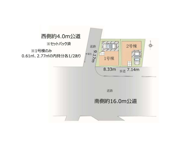【区画図】 | 西東京市下保谷3丁目　新築一戸建住宅　全2棟　(保谷店) | 1号棟/愛車を風雨から守るビルトインガレージ。※図面を基に作成しています。現況と異なる場合は現況を優先いたします。