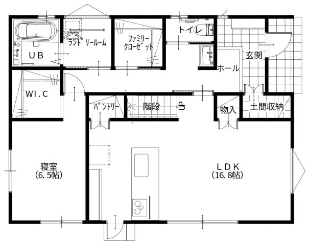 米子市新開6丁目　新築戸建（1.5階建）の間取り|1F