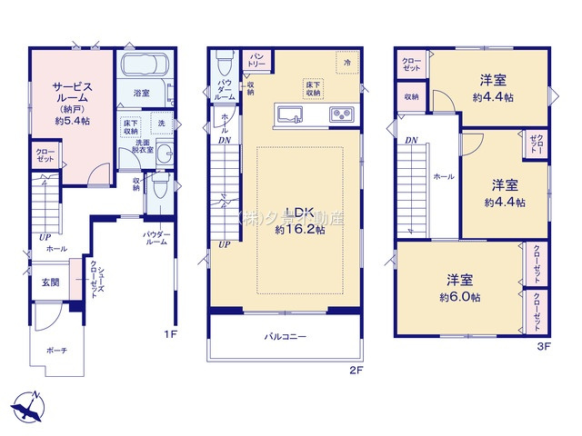 《仲介手数料無料》桜区西堀１丁目15新築一戸建ての間取り