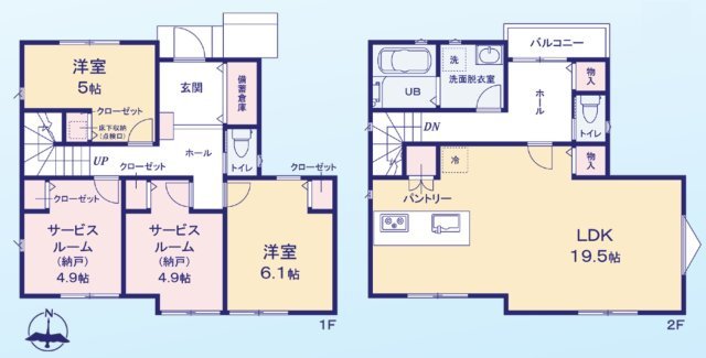 戸塚区舞岡町 新築戸建 4580万円の間取り