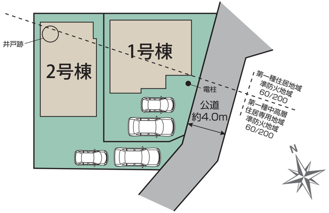 【区画図】 | 平塚市南原３丁目　全２棟　新築住宅