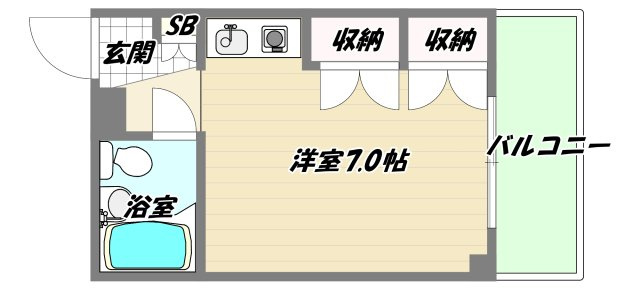 大阪市東淀川区東中島５丁目の賃貸マンションの間取り