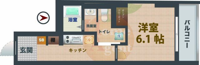 【間取り】 | エクサム高円寺 | 1Kのお部屋です。