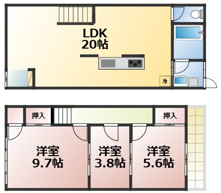 【間取り】 | 大今里2丁目貸家Ⅲ　仲介手数料無料