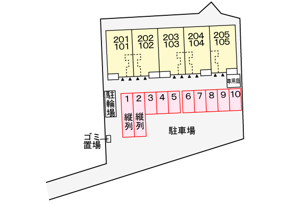 ヒュッゲの駐車場|駐車場