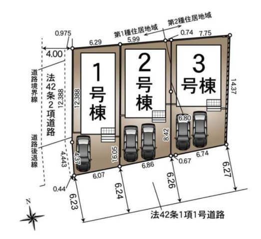 【区画図】 | あま市新居屋小舟戸7『仲介料無料』新築戸建て | 1号棟