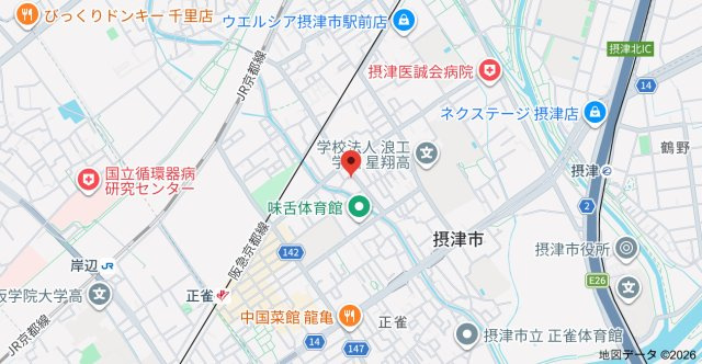 プルメリア東正雀の地図