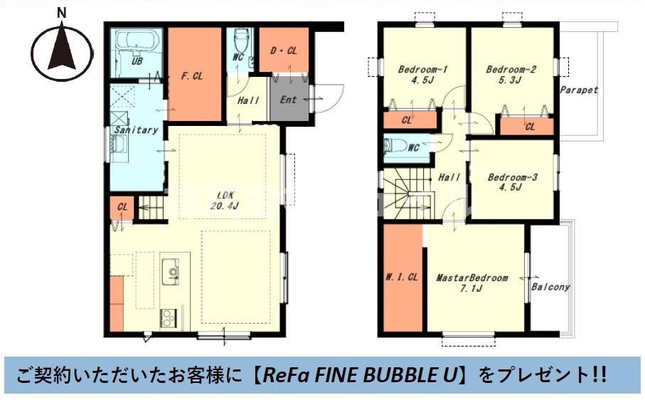 新築戸建　三田市富士が丘３丁目の間取り