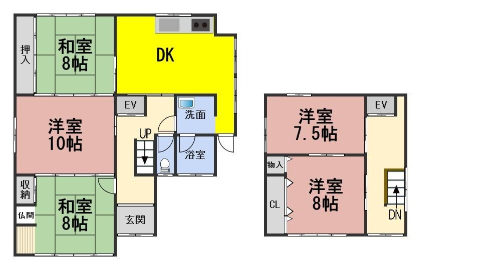 ６７５４７　瑞穂市別府中古戸建ての間取り