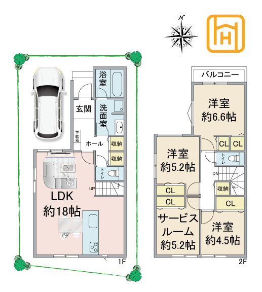 尼崎市富松町4丁目新築一戸建て│4LDK+駐車1台可の間取り|※現況と図面が異なる場合現況を優先いたします。