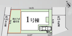 秦野市今泉7期　新築戸建　全1棟1号棟の区画図