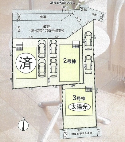 ■門真市江端町　第3期　新築一戸建ての区画図|全3区画