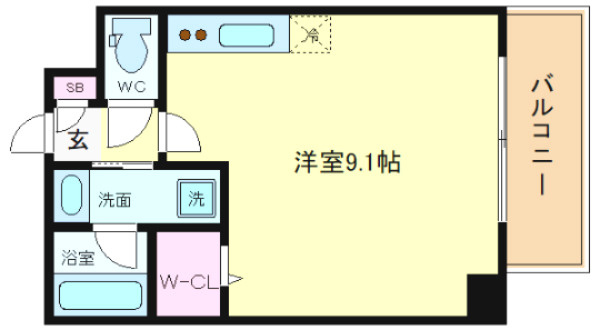 エグゼ難波南Ⅱの間取り|エグゼ難波南Ⅱ　間取り