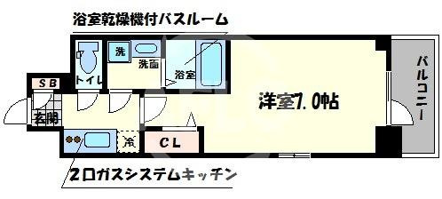 エスリード難波グレイスの間取り| エスリード難波グレイス　角部屋　ひろびろとしたお部屋