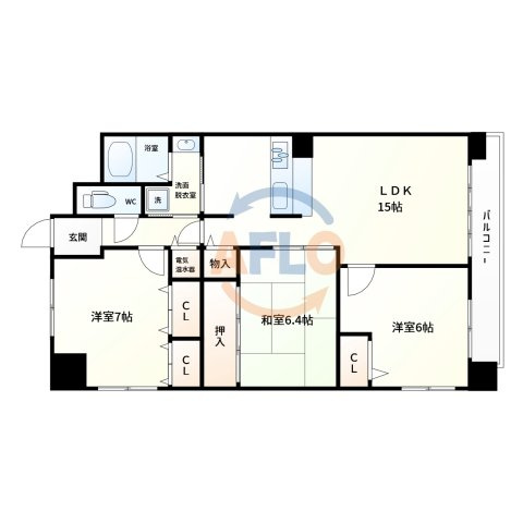 コアシティ心斎橋東　南小学校区の間取り|コアシティ心斎橋東　間取り