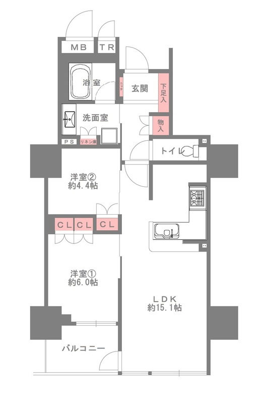 シャリエ松屋町タワーレジデンスの間取り|シャリエ松屋町タワーレジデンス　間取り