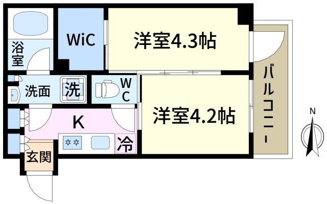 葛飾区東新小岩５丁目の賃貸マンションの間取り
