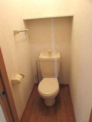 デルプラトⅡのトイレ|背中側に棚もあるので、使いやすいトイレです