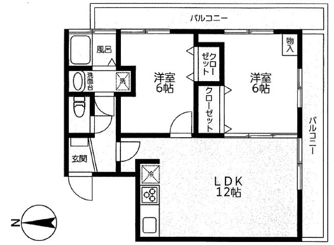 【間取り】 | 第２倉田ハイツ | コンパクトな2LDKの間取りです！