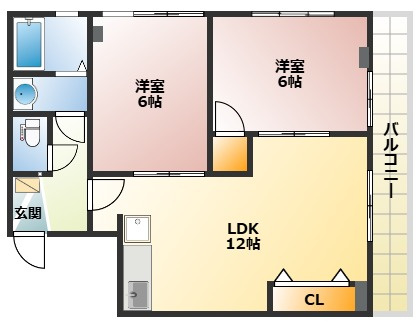 【間取り】 | 第２倉田ハイツ | コンパクトな2LDKの間取りです！