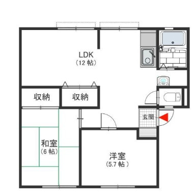 【間取り】 | ヴィラージュ北野田A棟