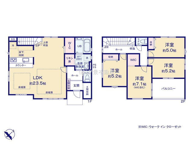 《仲介手数料無料》大宮区三橋４丁目909-2新築一戸建てTERRACEの間取り