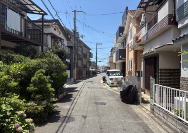 堺市北区中百舌鳥町4丁土地の前面道路含む現地写真|前面道路幅員約4.7ｍ