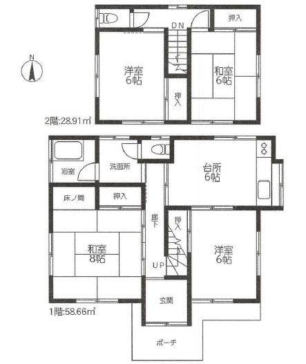 伊勢原市下谷　中古戸建の間取り