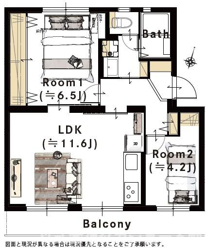 【間取り】 | 高洲二丁目住宅7-6号棟