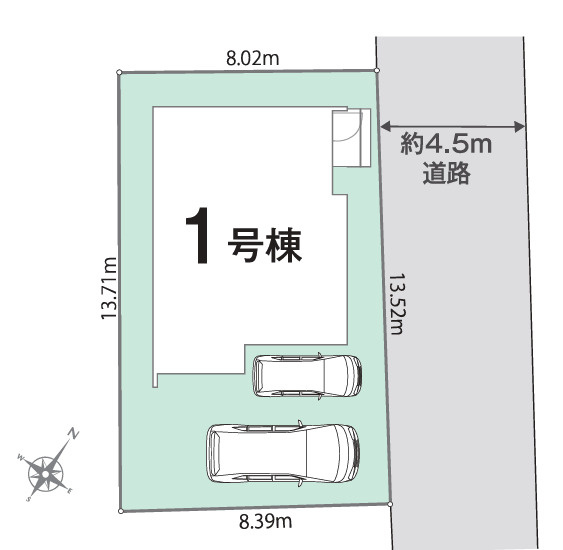 【カエデプラス不動産】近江八幡市音羽町　01期　全1棟の区画図|区画図