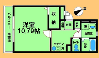 【間取り】 | ドミール矢部 | 間取り図：反転タイプ