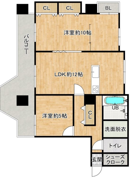シャンピア大濠の間取り|家族構成やライフスタイルに合わせやすい、魅力的な間取り。
